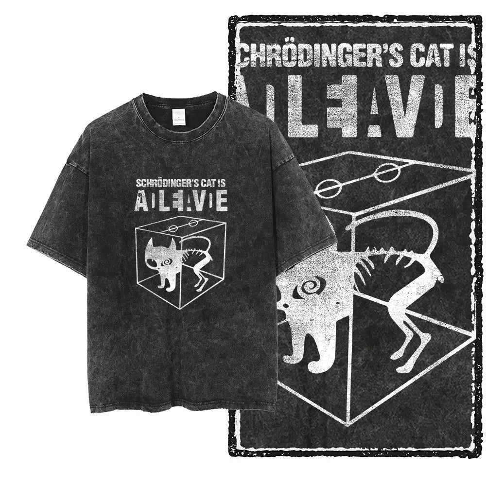 t-shirt homme streetwear Imprimé Chat Vintage EcomFr