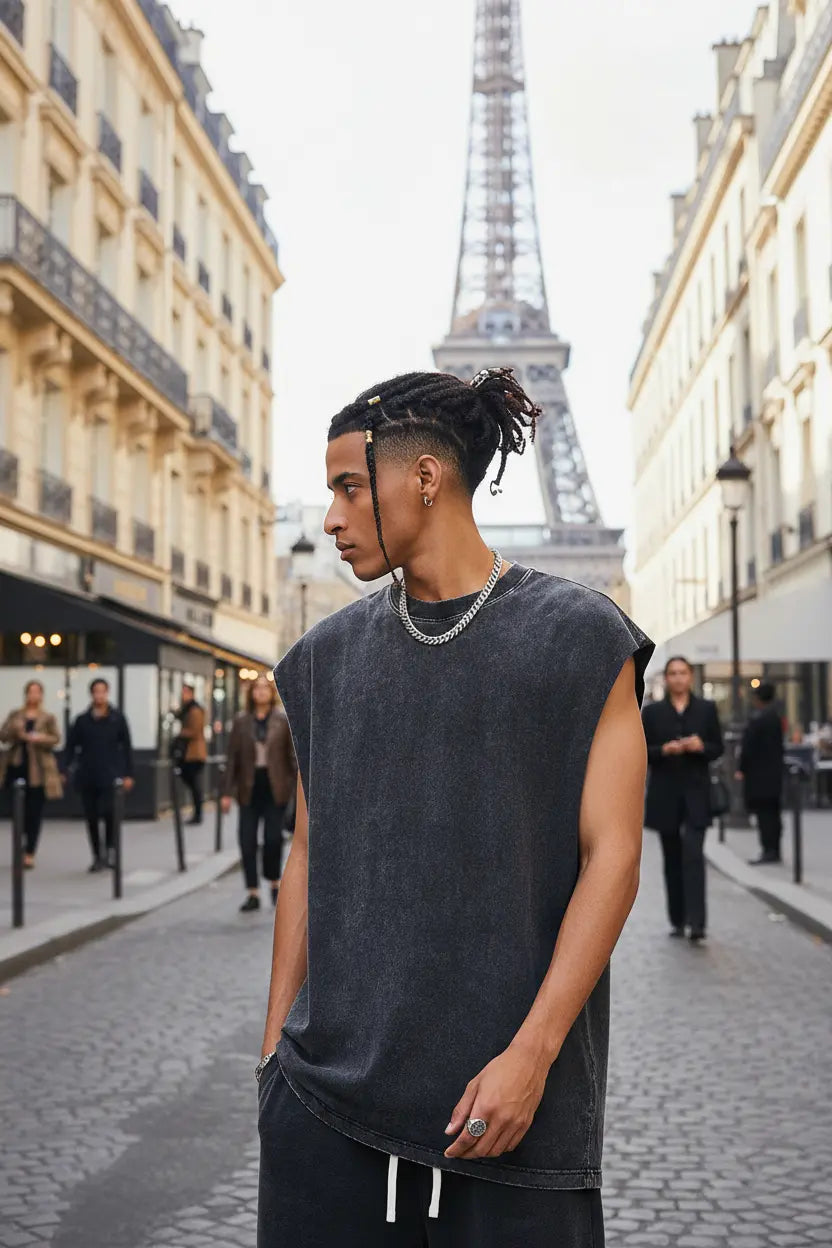 gilet sans manches hommes – 100% Coton, Coupe Décontractée, 18 Coloris EcomFr