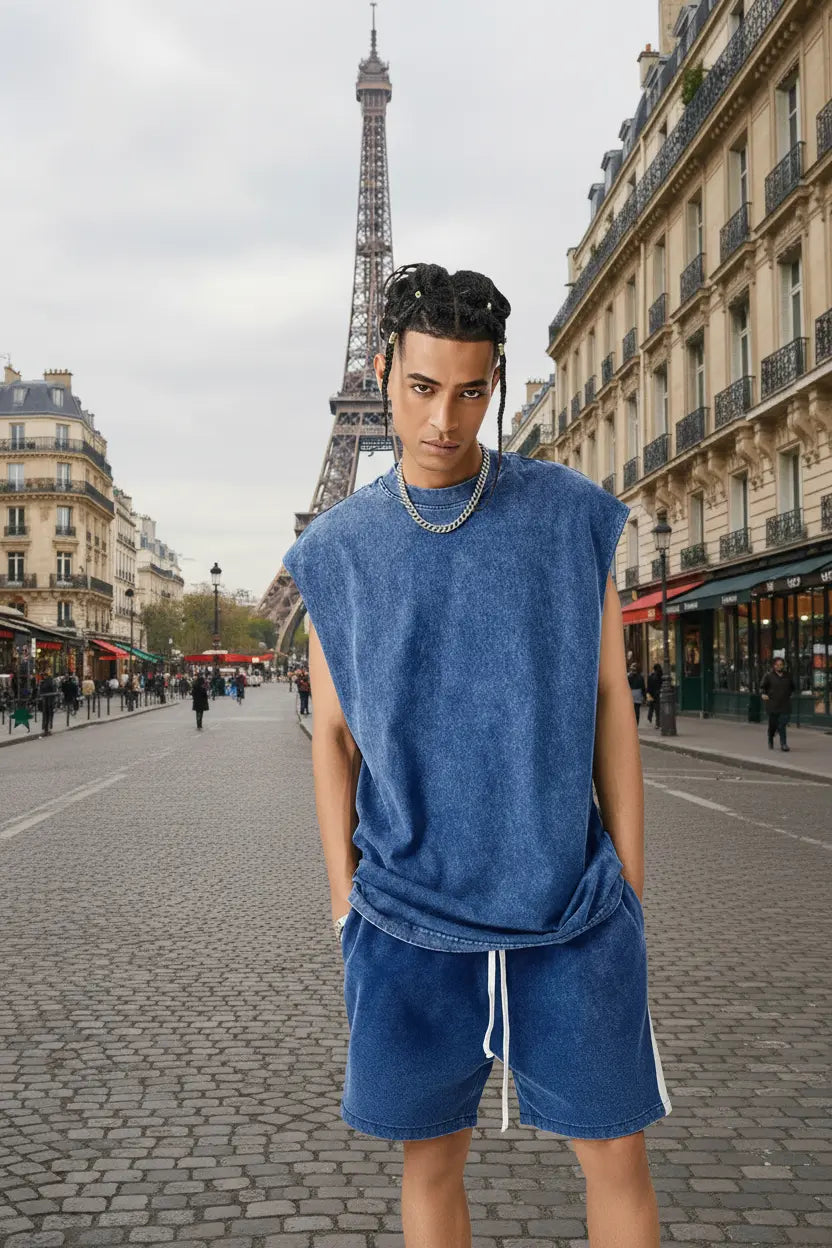 gilet sans manches hommes – 100% Coton, Coupe Décontractée, 18 Coloris EcomFr
