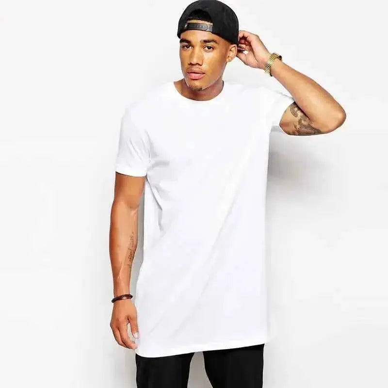 T-shirt Long Homme Hip Hop – Coton 100 %, Col Rond, Toutes Saisons