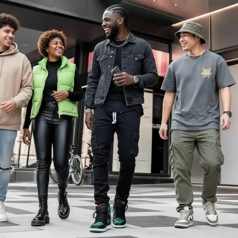 Jean Cargo Homme Slim – Denim Élastique, Multi-Poches, Streetwear EcomFr