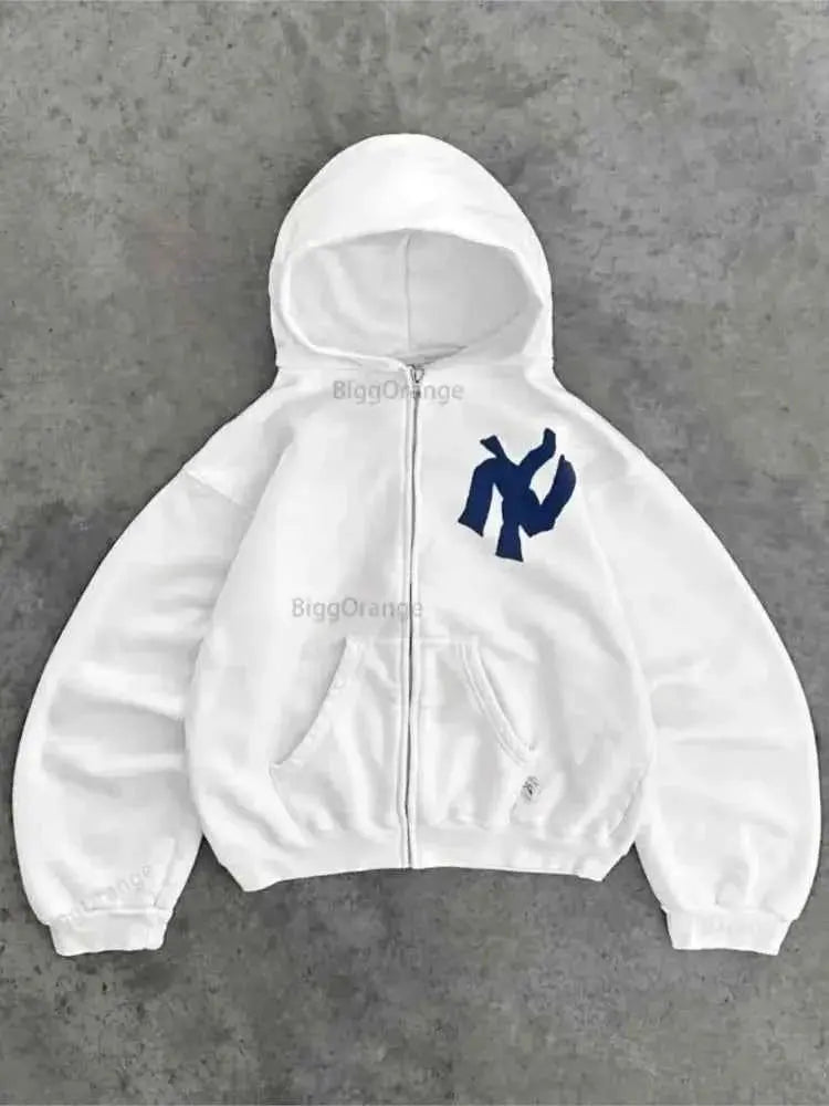 Sweat à Capuche Zippé Femme – Y2K Streetwear Hip Hop