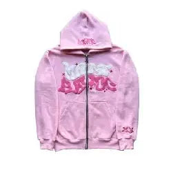Veste Cardigan Capuche Zippée Y2K Unisexe – Lettres Américaines Rétro, Automne Hiver EcomFr