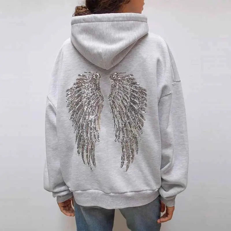 Hoodie Oversize Femme – Perles & Sequins Y2K Streetwear