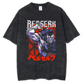 T-Shirt Berserk Guts Oversize Délavé – Coton Anime Streetwear Harajuku EcomFr