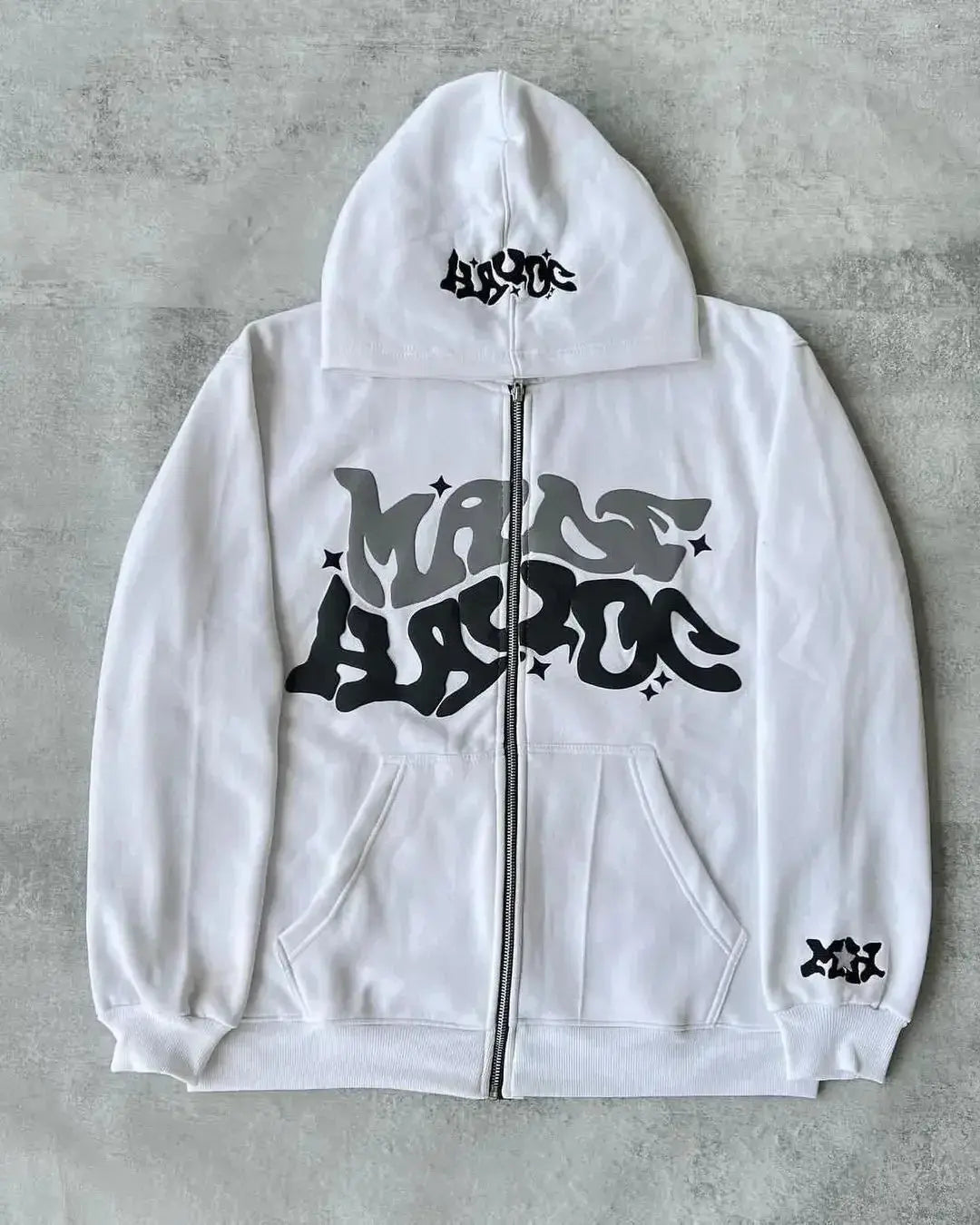 Veste Cardigan Capuche Zippée Y2K Unisexe – Lettres Américaines Rétro, Automne Hiver EcomFr