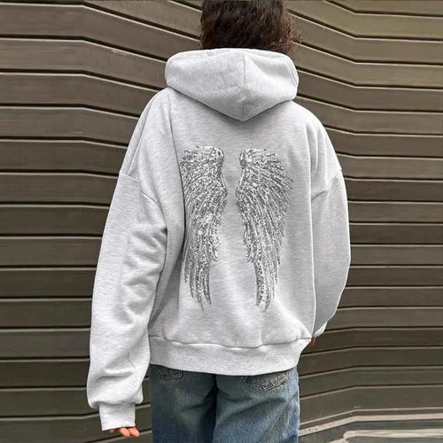 Hoodie Oversize Femme – Perles & Sequins Y2K Streetwear