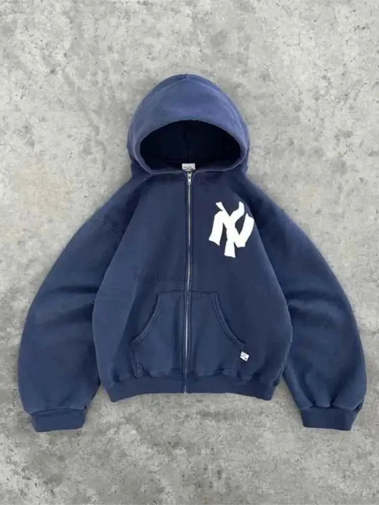 Sweat à Capuche Zippé Femme – Y2K Streetwear Hip Hop