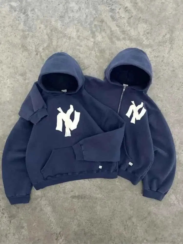 Sweat à Capuche Zippé Femme – Y2K Streetwear Hip Hop