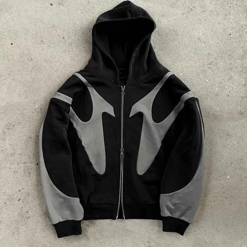 Veste à Capuche Zippée Homme – Y2K Streetwear Goth