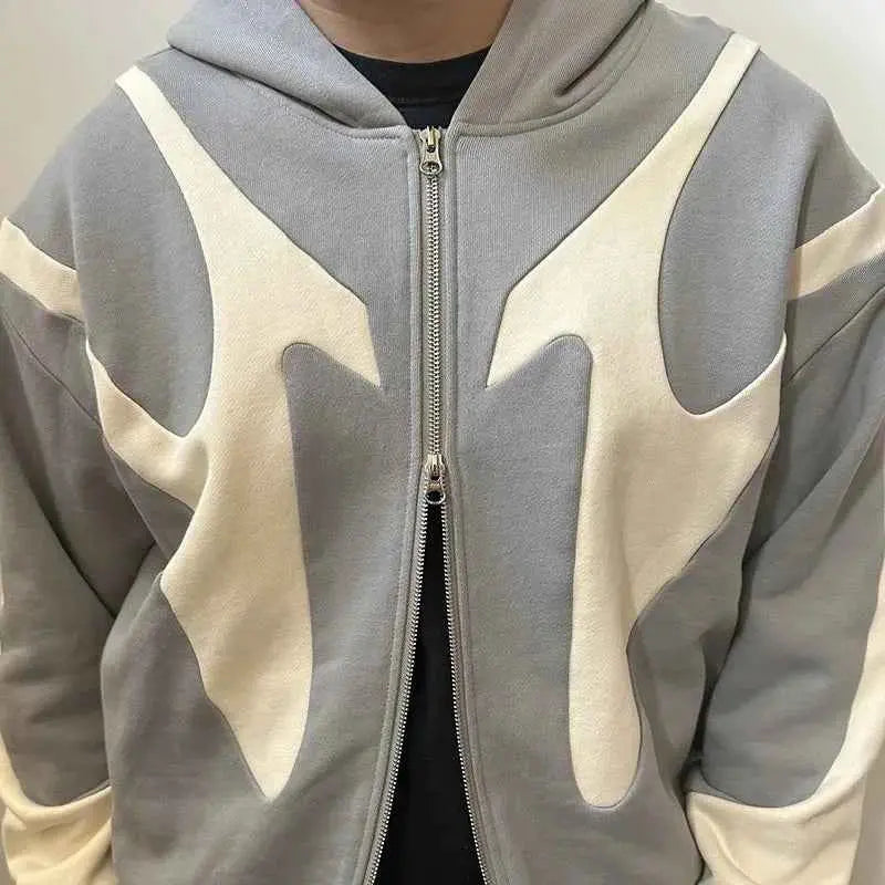 Veste à Capuche Zippée Homme – Y2K Streetwear Goth