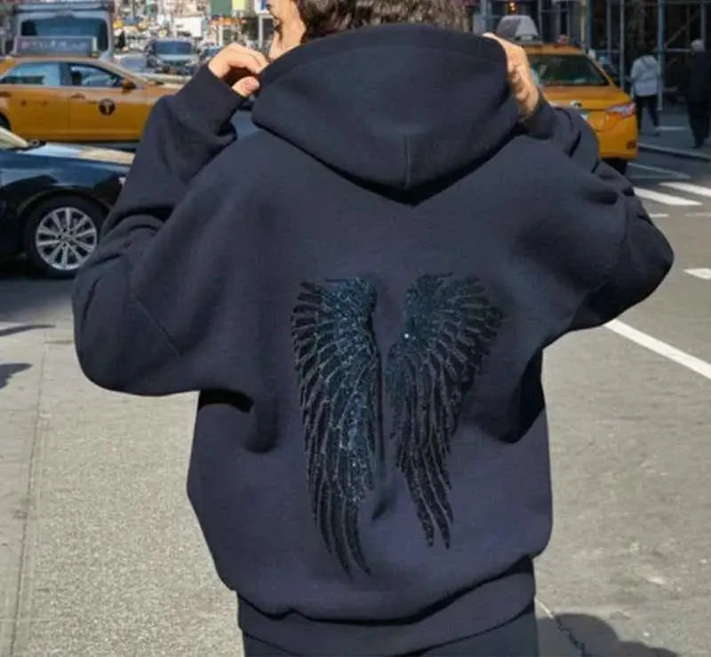 Hoodie Oversize Femme – Perles & Sequins Y2K Streetwear