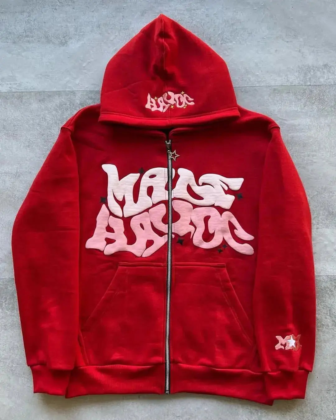 Veste Cardigan Capuche Zippée Y2K Unisexe – Lettres Américaines Rétro, Automne Hiver EcomFr