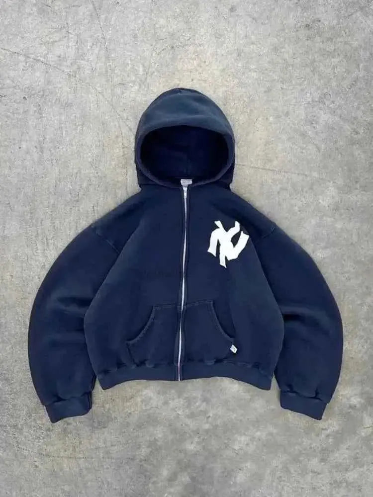 Sweat à Capuche Zippé Femme – Y2K Streetwear Hip Hop
