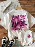 t-shirt graffiti femme Harajuku original "Love" – Coton 100 %, Col Rond