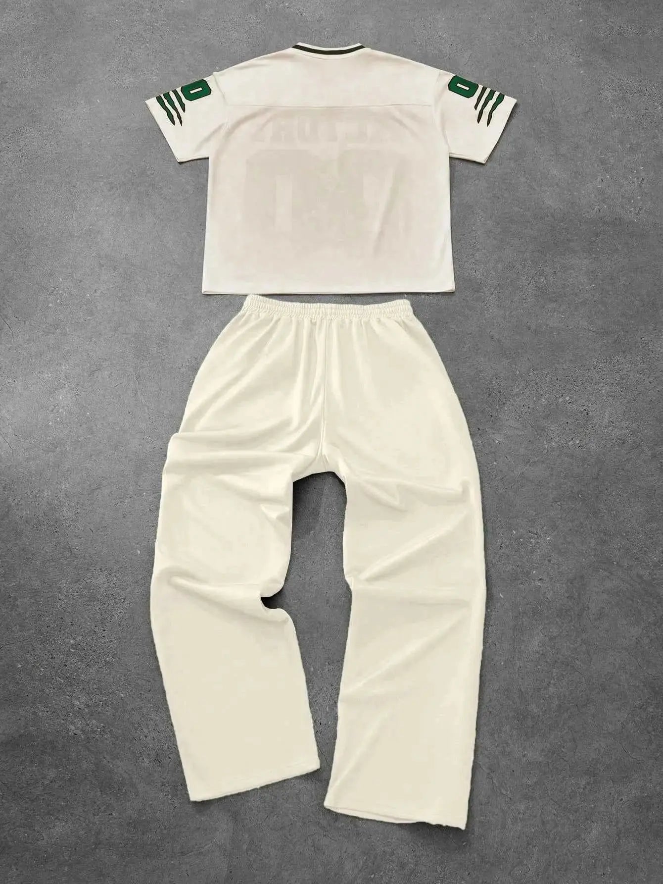 Ensemble 2 Pièces Unisexe Été – T-Shirt Imprimé Lettres & Pantalon Décontracté | Séchage Rapide
