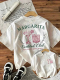 T-shirt pour femme Margarita Cocktail Club - Motif « Save Water Drink Margs », haut blanc décontracté