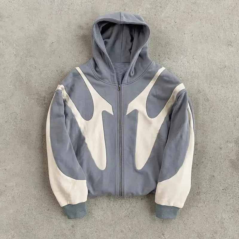Veste à Capuche Zippée Homme – Y2K Streetwear Goth