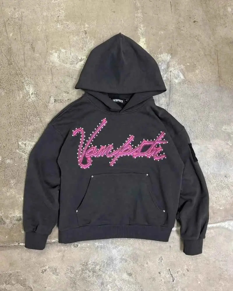 Sweat à Capuche Oversize Femme – Style Y2K Streetwear Gothique