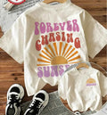 t-shirt Y2K femme original "Forever Chasing Sunsets" – Manches Courtes, Col Rond